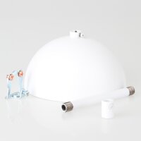 Lampen-Baldachin 120x62mm Metall weiß mit Pendelrohr & Zugentlaster