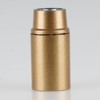 E14 Lampenfassung Bakelit-Optik Gold mit Glattmantel...