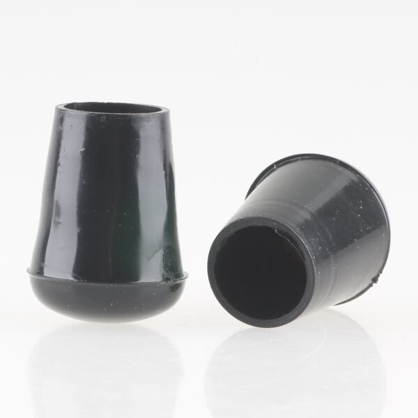 Stuhlbeinkappe / Tischbeinkappe 10 mm rund schwarz mit Stahleinlage – PVC-Kunststoff
