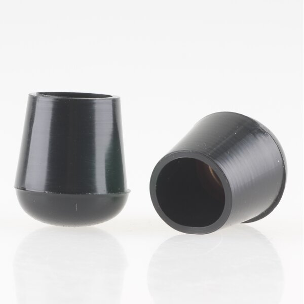 Stuhlbeinkappe / Tischbeinkappe 12 mm rund schwarz mit Stahleinlage – PVC-Kunststoff
