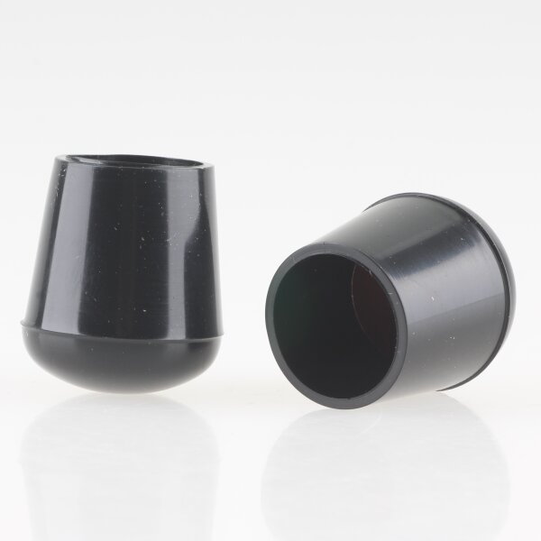 Stuhlbeinkappe / Tischbeinkappe 16 mm rund schwarz mit Stahleinlage – PVC-Kunststoff