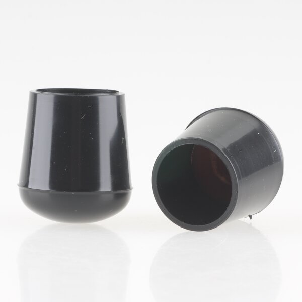 Stuhlbeinkappe / Tischbeinkappe 18 mm rund schwarz mit Stahleinlage – PVC-Kunststoff