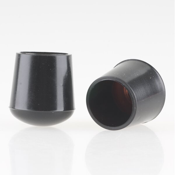 Stuhlbeinkappe / Tischbeinkappe 19 mm rund schwarz mit Stahleinlage – PVC-Kunststoff