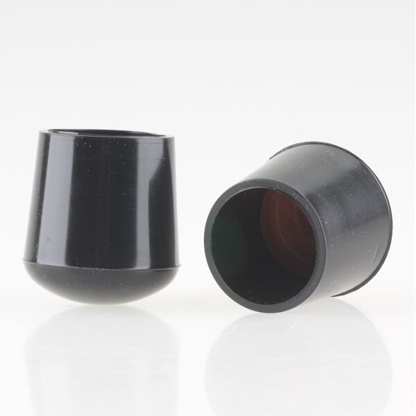 Stuhlbeinkappe / Tischbeinkappe 20 mm rund schwarz mit Stahleinlage – PVC-Kunststoff