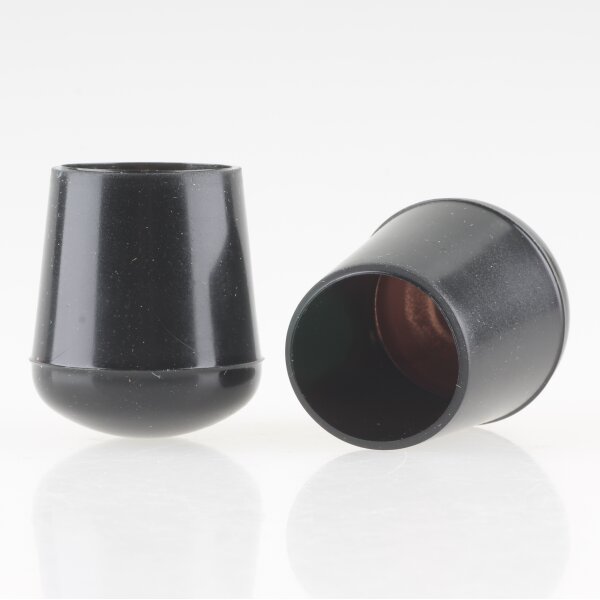 Stuhlbeinkappe / Tischbeinkappe 22 mm rund schwarz mit Stahleinlage – PVC-Kunststoff