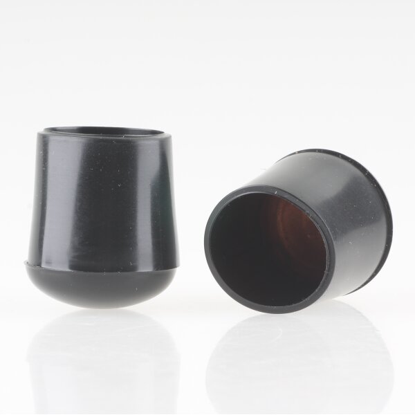Stuhlbeinkappe / Tischbeinkappe 25 mm rund schwarz mit Stahleinlage – PVC-Kunststoff
