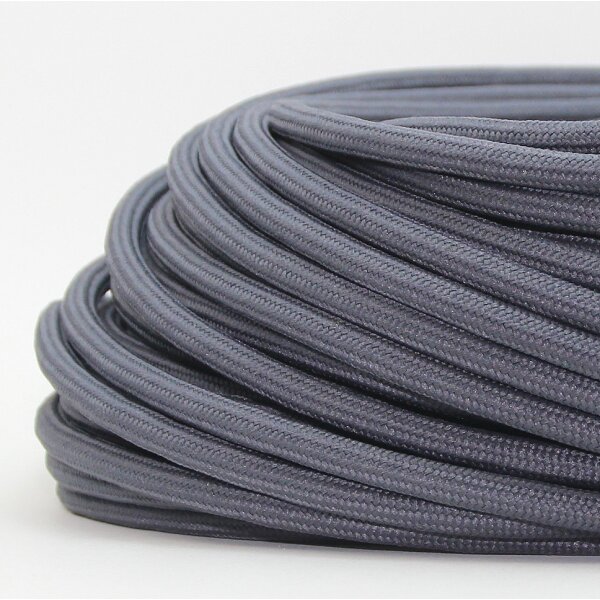 Textilkabel Stoffkabel graphit-grau 3-adrig 3x0,75 Zug-Pendelleitung S03RT-F 3G0,75