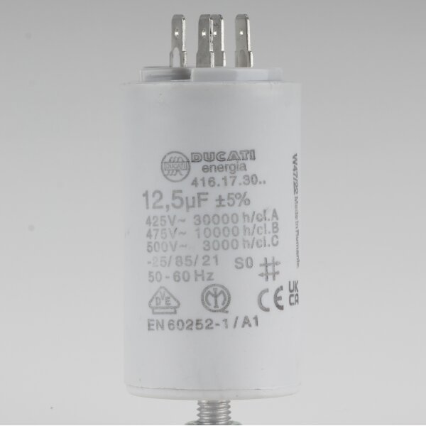 12.5uF 450V Anlaufkondensator Betriebskondensator Motorkondensator mit 6,3mm Flachstecker