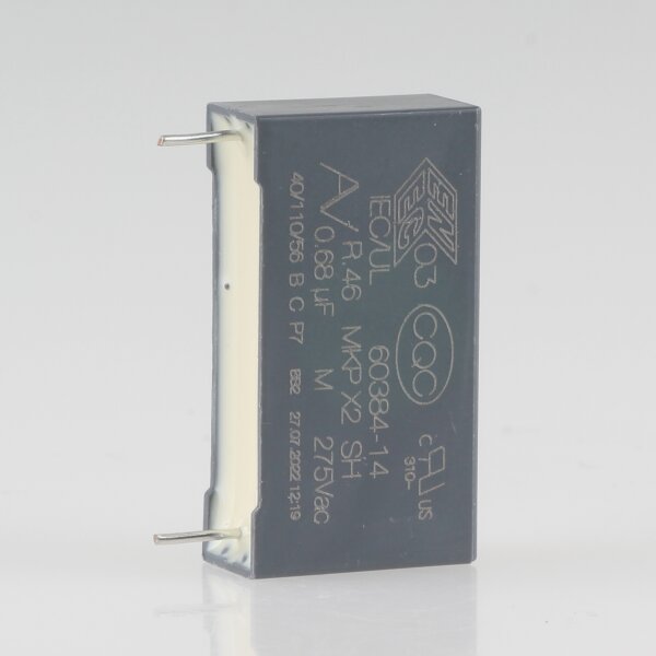 0.68uF 275V MKP-X2 Entstörkondensator 32,5x16,5mm Rastermaß 27,5mm