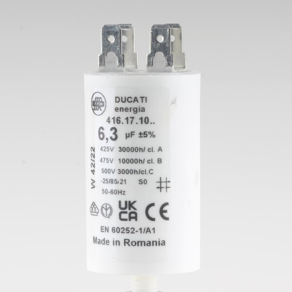 6.3uF 450V Anlaufkondensator Betriebskondensator Motorkondensator mit 6,3 mm Flachstecker