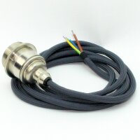 Textilkabel Lampenpendel graphit-grau mit E27 Vintage...