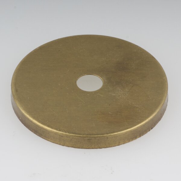 Lampen Abschluss-Scheibe Kaschierung Zierkappe 61x6mm Messing roh 10,2mm Mittelloch