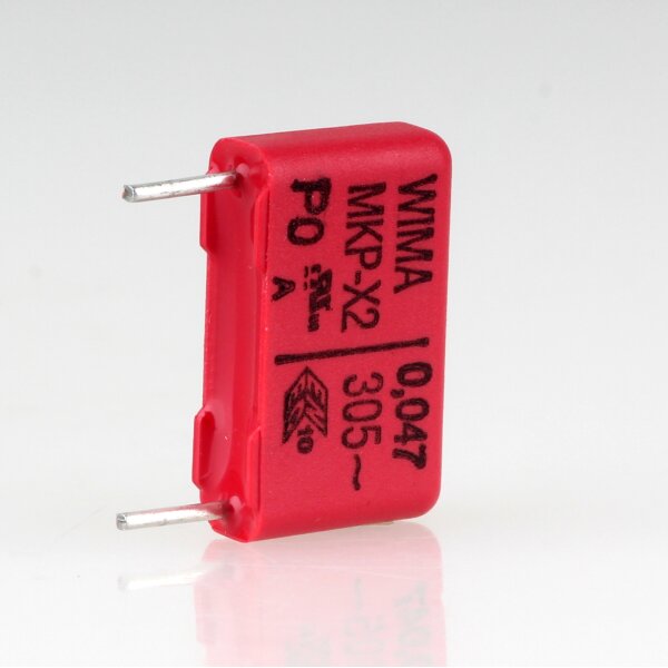 0.047uF 305V MKP-X2 Entstörkondensator 18x11mm Rastermaß 15mm