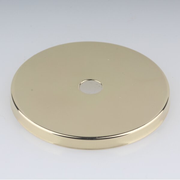 Lampen Abschluss-Scheibe Kaschierung Zierkappe 71x6mm Messing poliert 10,2mm Mittelloch