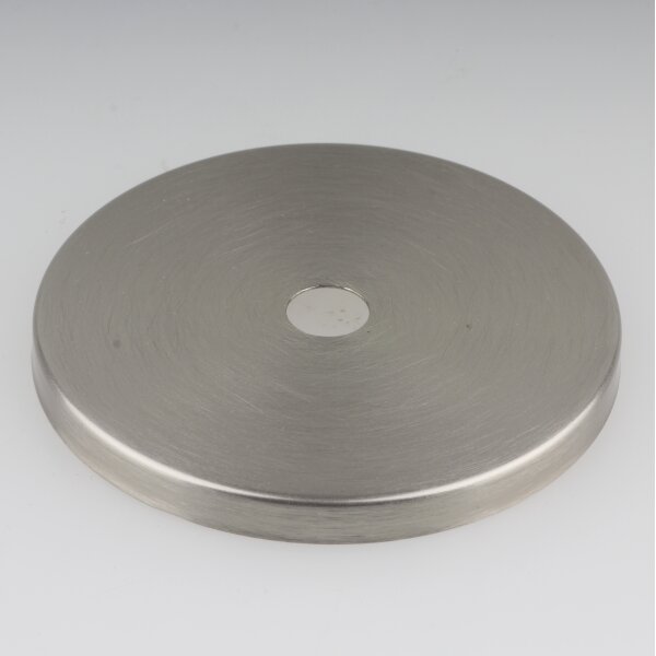 Lampen Abschluss-Scheibe Kaschierung Zierkappe 71x6mm Metall Edelstahloptik 10,2mm Mittelloch