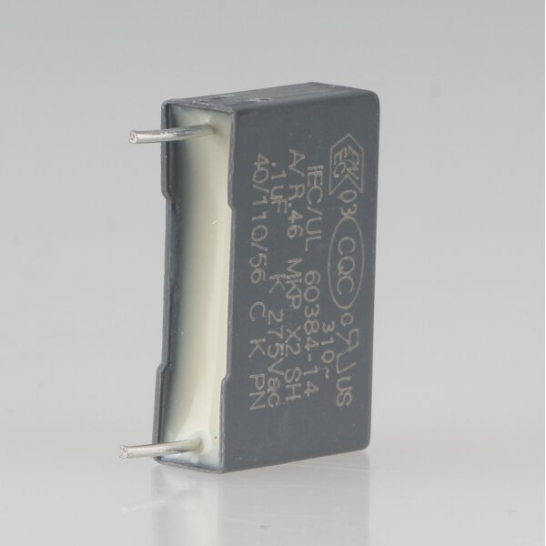 0.1uF 275V MKP-X2 Entstörkondensator 18x12mm Rastermaß 15mm