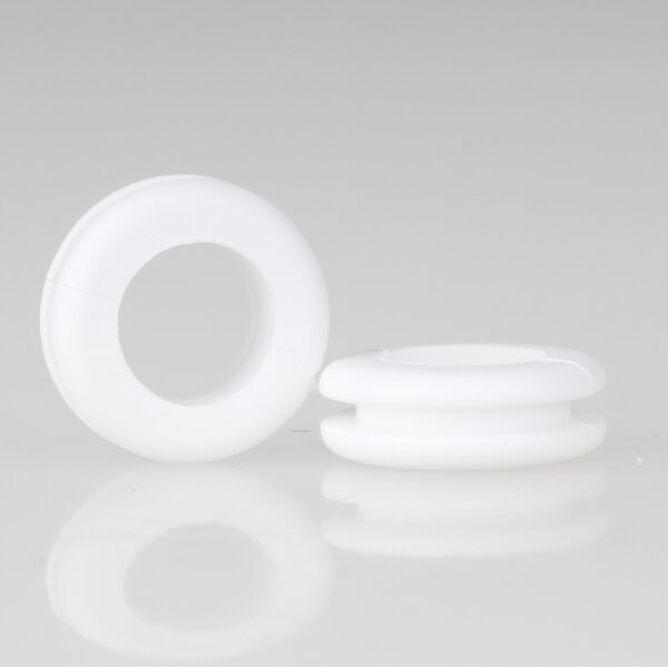 Kabeldurchführungstülle 20x7mm Weiß – für 15mm Lochbohrung, Weich-PVC