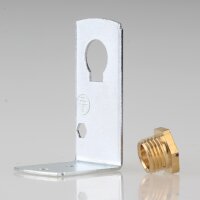 Befestigungswinkel Metall-Winkel 24x41,5mm für E27/E14 Fassung mit Trompetennippel Messing