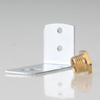 Befestigungswinkel Metall-Winkel 24x41,5mm für E27/E14 Fassung mit Trompetennippel Messing