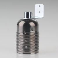 E27 Lampenfassung Metall schwarz-chrom mit Winkel &...