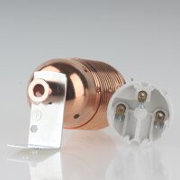 E27 Lampenfassung Metall kupferfarben mit Winkel & Zugentlastung verkupfert