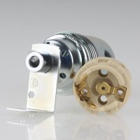 E27 Premium Lampenfassung Metall verchromt mit Winkel & Zugentlastung