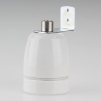 E27 Premium Lampenfassung Porzellan glasiert mit Winkel...