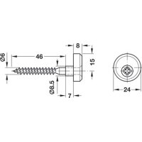 Häfele Spiegelaufhänger höhenjustierbar 6 mm für Holzplatten ab 16 mm – SET mit Schrauben & Dübeln