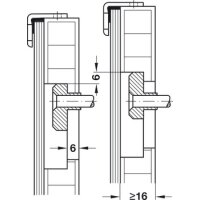 Häfele Spiegelaufhänger höhenjustierbar 6 mm für Holzplatten ab 16 mm – SET mit Schrauben & Dübeln