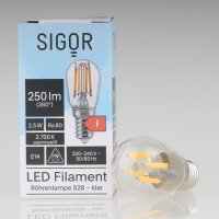 Sigor E14 LED Filament Birnenlampe klar 2.5W=(25W) 250lm...