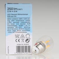 Sigor E14 LED Filament Birnenlampe klar 2.5W=(25W) 250lm 2700K warmweiß
