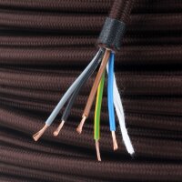 Textilkabel braun 5-adrig 5x0,5mm² Steuerleitung...