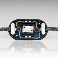 Schnurschalter Schnur-Zwischenschalter Fußschalter  85x45mm schwarz Bakelit-Optik 250V/2A(1A)