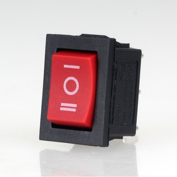 Einbau-Wippschalter 1-polig rot EIN-AUS-EIN 19x12mm 250V/6A passend für Artemide Tizio 35/50