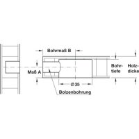 Häfele Verbindungsbolzen Maxifix S35 mit M8-Gewinde – Stahl verzinkt