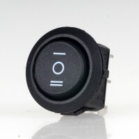 Einbau-Wippschalter rund 19 mm schwarz 1-polig...