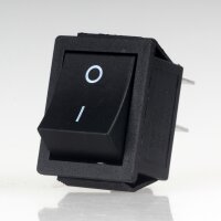 Wippschalter schwarz 2-polig EIN/AUS 30x22 mm 250V/16A...