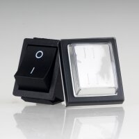 Wippschalter schwarz 2-polig EIN/AUS 30x22 mm 250V/16A...