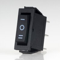Einbau-Wippschalter schwarz 1-polig EIN/AUS/EIN 250V/15A...