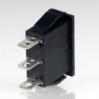 Einbau-Wippschalter schwarz 1-polig EIN/AUS/EIN 250V/15A...