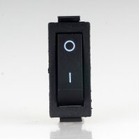 Einbau-Wippschalter schwarz 1-polig EIN/AUS 250V/15A Einbaumaß 30x11mm