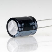 3300uF 16V Elko Elektrolytkondensator Radial 105° 16x22mm Rastermaß 7,5mm