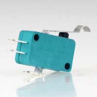 Mikroschalter 1-polig 10A/250V AC grün mit gebogenem...