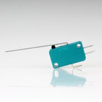 Mikroschalter 1-polig 10A/250V AC grün mit langem Hebel 51 mm lang