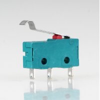 Mikroschalter 1-polig 5A/250V AC grün mit gebogenem...