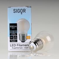Sigor E27 LED Filament Tropfenlampe matt 6,5W = (60W) 806...