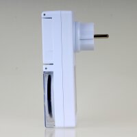 Elektromechanische Outdoor Steckdosen Zeitschaltuhr weiß mit 24 h-Tagesprogramm IP44