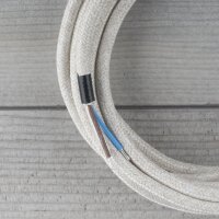 Textilkabel Kiesel mit E27 Lampenfassung Glattmantel Kunststoff weiß 1-5m