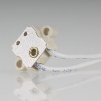12 Volt Niedervolt G4, GY6,35 Halogen Universal Lampenfassung rechteckig 11cm Zuleitung