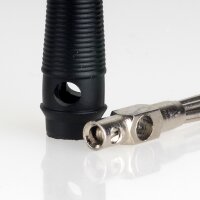 Bananenstecker Büschelstecker schwarz mit Schraubklemme und 4mm Querloch trittfest